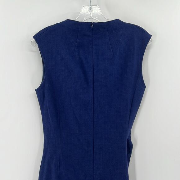 PAULE KA Pique Ruched Sheath Dress - Navy - 38 or US 4 - Picture 9 of 11